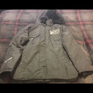 Unisex hooded motorcycle jacket